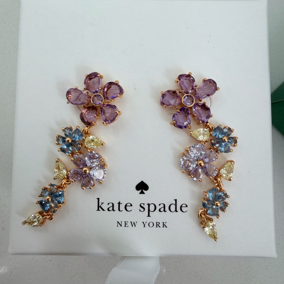 Kate Spade Lavender and Sky Blue Floral Earrings - Picture 2 of 7
